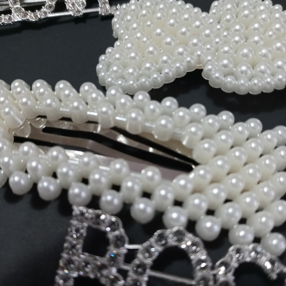 New Sexy Heart Pearly Boss Love Hair Clips - 4 Pk - Picture 4 of 4